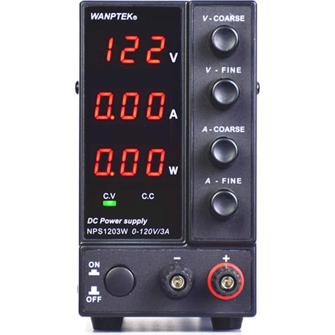 3-Stelliges Labornetzteil Labornetzgerät LED Trafo Regelbar DC-Netzgerät 0-120V 0-3A 360W AC/DC Wanptek NPS1203W Mini Netzteil 220V Trafo Power Supply Regelbars (1/5)