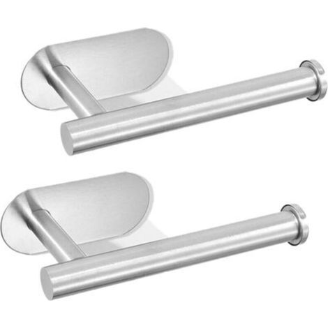 No-Drill Toilet Paper Holder, Stainless Steel, for Bathrooms and Laundry Rooms, Brushed Silver (1/5)