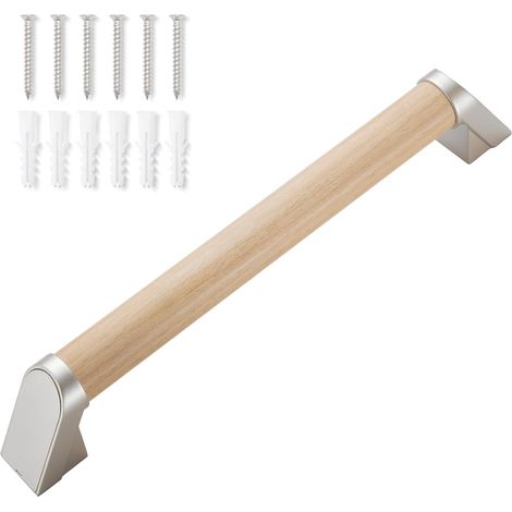 Dusch-Haltegriff aus Holz für Badezimmer, Sicherheits-Badewannengriff, wasserdichter, rutschfester Toiletten-Haltegriff, 38 x 4 x 8 cm großer Wandgriff