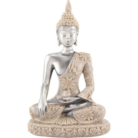 Statue de Bouddha assis en méditation sculptant une figurine artisanale pour la décoration de la maison, ornement de table (1)