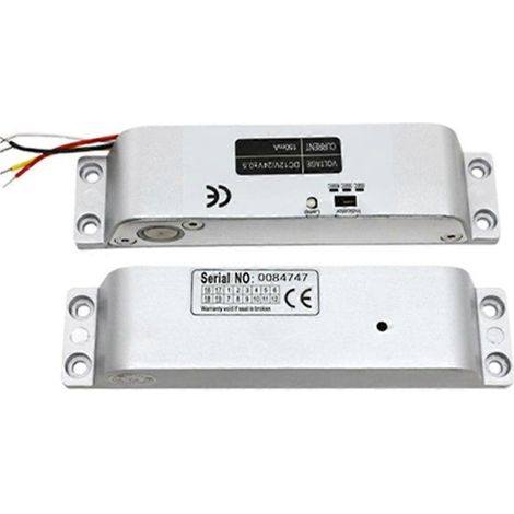 Verrou électrique à pêne dormant, sécurité intégrée, 12 V CC, temporisation réglable, pour le contrôle d'accès. Serrures électroniques à mortaiser. (1/5)