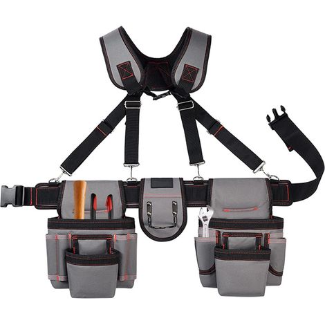 Ceinture à outils de charpentier robuste avec bretelles – Sac polyvalent pour instruments de construction et plus encore (1/5)