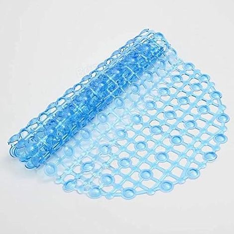 Tapis de sol antidérapant pour salle de bain 60x36 cm – tapis de douche de sécurité en silicone souple – puissant adsorbant, confortable et drainant efficacement – couleur bleu (1/5)
