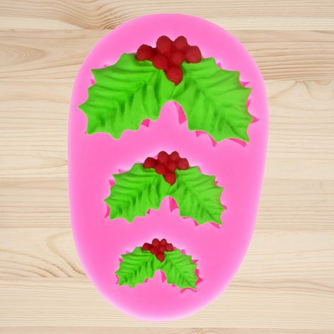 Weihnachtliche Silikonform zum Backen, Dekorieren mit Schokolade und Fondant, verschiedene Muster, Einheitsgröße (13) (1/3)