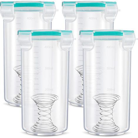 Touch Up Paint Container, Touch Up Cups, Paint Storage Cups with Lids, Leakproof Storage Container with Stainless Steel Mixing Ball for Repainting Leftovers, 13oz, 4PCS