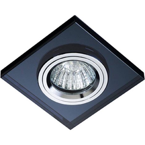 Aro empotrable encuadrado “Luxor” GU10 fabricado en cristal óptico flotado y aluminio gris
