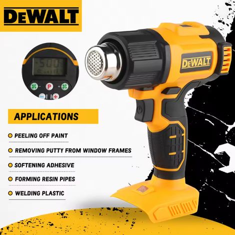 DEWALT DCE530 Décapeur thermique sans fil 18V XR, corps seul sans batterie ni chargeur, cintrage tuyaux PVC plomberie (1/5)