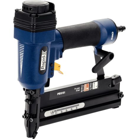 RAPID - PBS151 - Agrafeuse-Cloueuse pneumatique - Pour agrafes n°90/20-40mm et clous n°8/15-50mm, pour fixer les panneaux en bois fin, la fibre de verre - Coffret (Accessoires inclus) - (5000103)