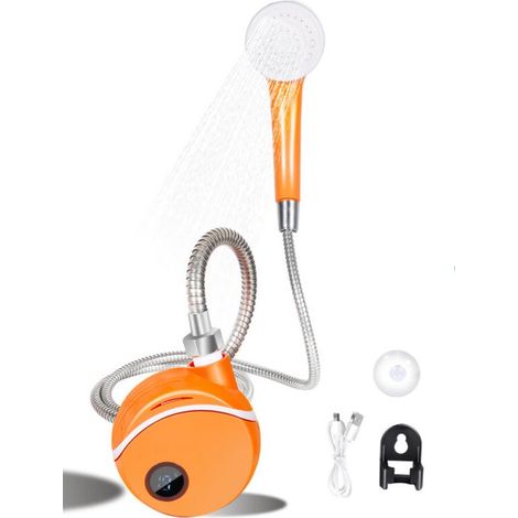 Camping-Duschset, tragbare Dusche, wiederaufladbare elektrische Duschpumpe mit Duschkopf, Absperrventil und Akku (1/4)