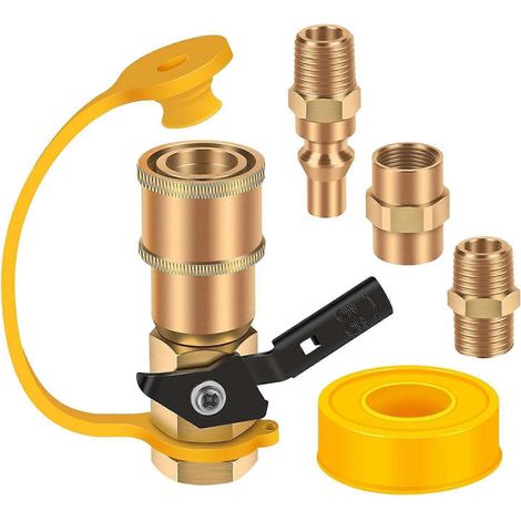 Raccords rapides pour propane 1/4" (tuyau mâle 1/4") pour camping-car, barbecue et activités de plein air. (1/5)
