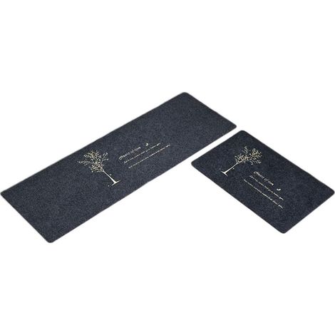 – Tapis cuisine antidérapant 2 pièces – Absorbant eau – Polyester avec fond TPR – 45 x 70 cm – Facile à nettoyer – Pour entrée et salle de bain (1/3)