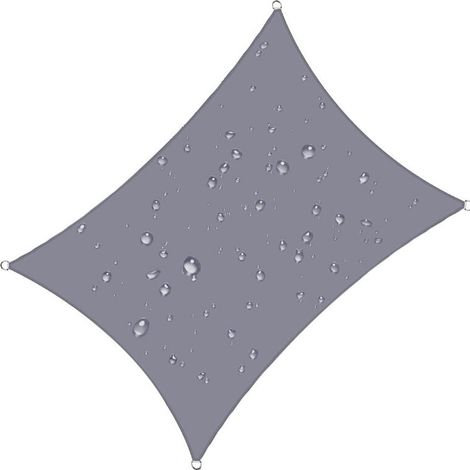 Voile d\'ombrage rectangulaire 4x5 m Impermable Anti 93% UV rsistant l\'eau Protection Contre Le Vent Polyester avec Protection UV pour Jardin terrasse Camping Gris