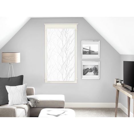 Soleil D Ocre – Brise bise 45x90 cm Liane blanc – 100% polyester – Motifs sobres pour décoration intérieure chic – Habillage de fenêtres