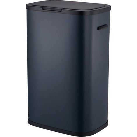 Kitchen Move – Poubelle à pédale 60L – Acier inoxydable gris – Ouverture par pression – Dimensions 42x28,5x62,5 cm – Idéale pour cuisines actives (1/4)