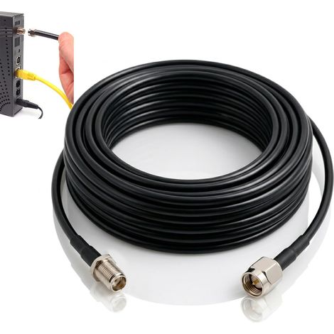 10m Câble d’Extension Antenne WLAN, Adaptateur Coaxial SMA Mâle-Femelle RG174, Rallonge avec Impédance de 50 Ohm, Résistance aux Températures Élevées, pour Réseau, Sécurité, 3G 4G LTE et GPS (1/5)
