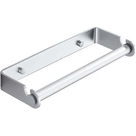 1 pc Porte-papier hygiénique 27 cm, porte-papier hygiénique autocollant (argent), porte-papier hygiénique en acier inoxydable, porte-rouleau mural pour cuisine, salle de bain, chambre à coucher-DOU