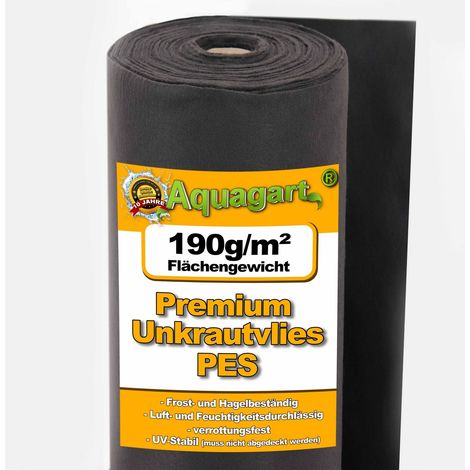 25m² Unkrautvlies Gartenvlies Mulchvlies Bodengewebe 190g 1m breit PES