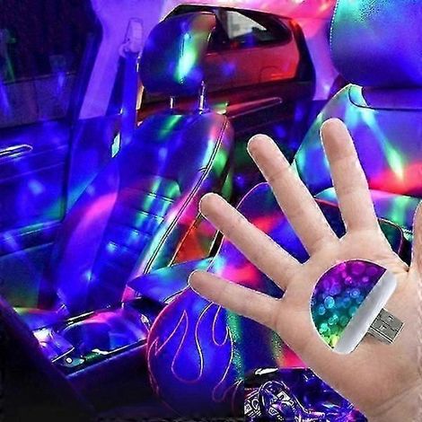 Kit d'éclairage intérieur de voiture USB multicolore, lampe d'ambiance, néon, lampe musicale, contrôle du son, stroboscope LED sans fil, décoration lumineuse (1/5)