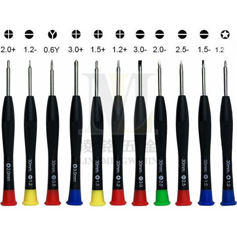 Lot de 11 mini tournevis cruciformes à fente magnétique pour montres, lunettes, bijoux, ordinateurs, ordinateurs portables, appareils électroniques de précision (1/5)