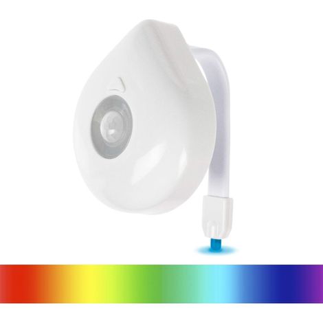 Veilleuse Wc - Détecteur De Mouvement - Étanche - Bras Flexible 10 Cm - Fonctionne Avec Piles Aaa - 2 Pièces (1/5)