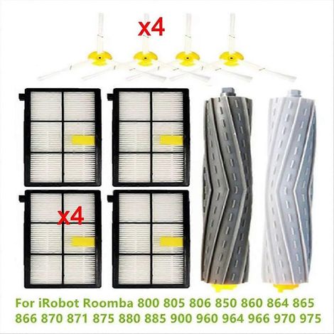 Filtre HEPA pour bac à poussière et brosses latérales principales pour iRobot Roomba 800, 805, 806, 850, 860, 864, 865, 866, 870, 871 et 875 (1/5)