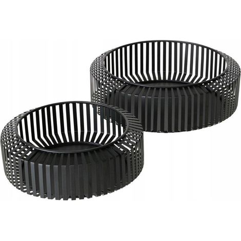 Boltze VIKI conjunto de cuencos decorativos negros de metal (1/3)
