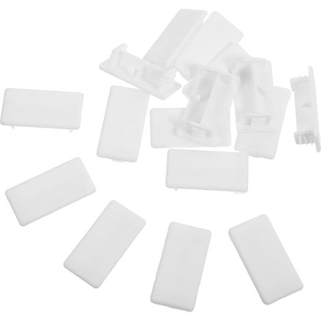 50 Pièces Cache Facile à Installer Rectangulaire Blanc de Profilé en Plastique pour Terminaux de Profilé et Câbles Internes pour Laboratoires et Étagères Industrielles (1/5)