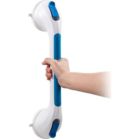 Poignée Ventouse pour Salle de Bain, Barres d'appui de Douche Forte Prise pour Handicapés, Seniors, Blessés, Sécurité Poignée de Douche Support Jusqu'à 110 KG sans Perçage et Amovible - Bleu (1/5)