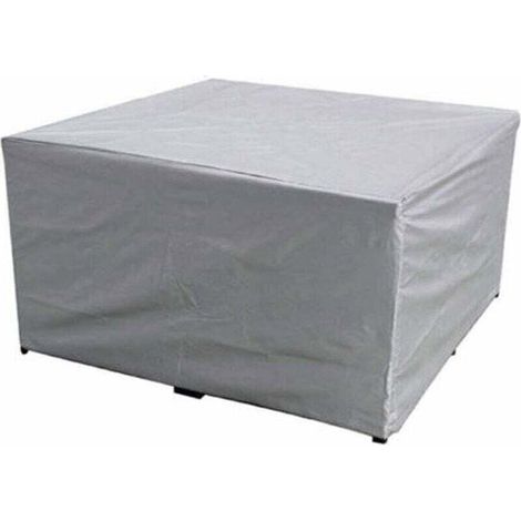 Housse de protection pour meubles de jardin en polyester imperméable 150x150x75 cm, anti-UV, adaptée table rectangulaire + chaises