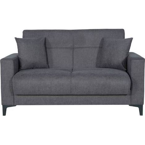 DIVANO 2 POSTI C/CASSETTONE BRAVO BACOS GRIGIO
