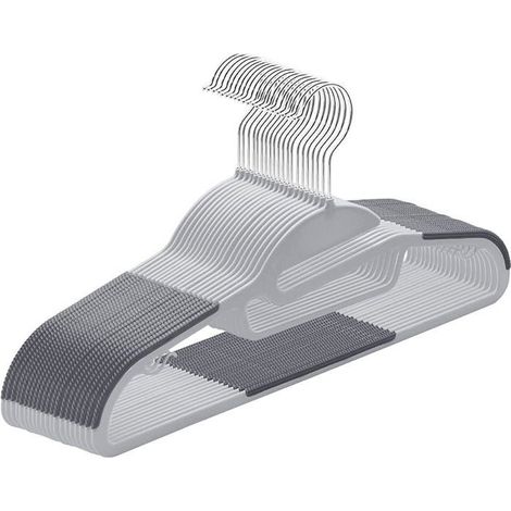 60 cintres métal gain de place, forme S antiderapant, épaisseur 0,5 cm pour vêtements délicats et rangement compact (1/5)