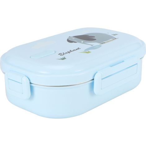 Boîte à lunch isotherme étanche en acier inoxydable, boîte bento pour aliments japonais pour enfants (bleue) (1/5)