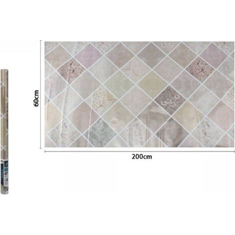 Trade Shop - ADESIVO ROTOLO FÜR MURI PARETE PAPER 60CMX2MT EFFETTO MATTONELLE 70863 -