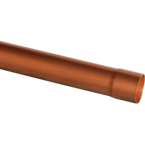 First Plast – Tube de descente gouttière 25 – Ø80 cuivre – Longueur 3 m – Raccord pour gouttière – Certification UNI EN 607 (1/2)