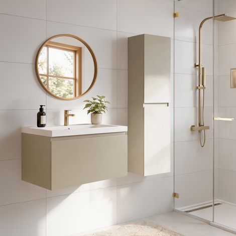 Ensemble meuble vasque 80 cm avec colonne - LOMAZOO Sorrento - (1/5)