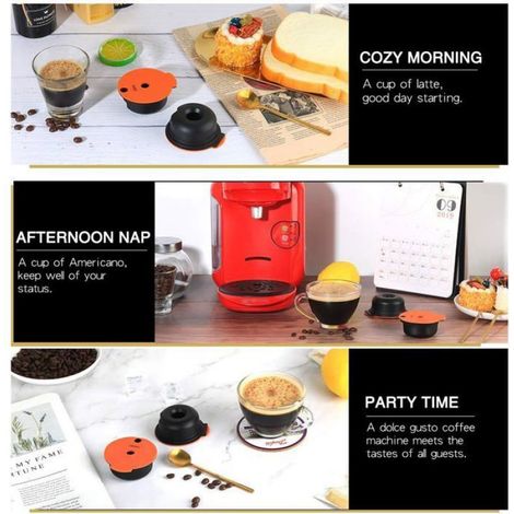Capsules de café rechargeables en acier inoxydable compatibles avec machines Tassimo (60 ml, petites) (1/5)