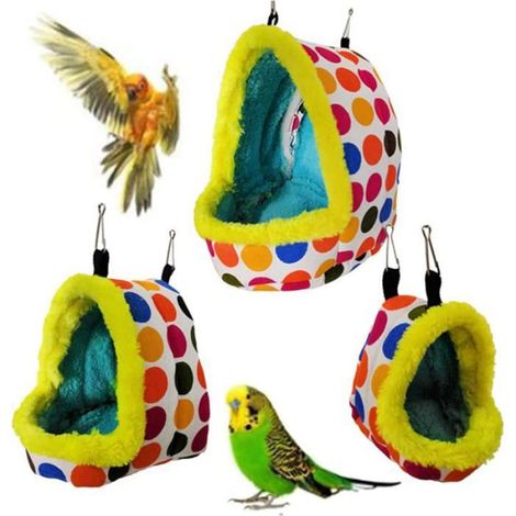 Hamac Pour Perroquet - Nid En Peluche Douillette Chaud Et Confortable Pour Oiseaux De Compagnie - Taille 14 X 17 Cm - 1 Pièce