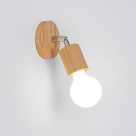 350° drehbarer Wandstrahler – Retro-Industrie-Wandleuchte aus Holz mit E27-Fassung für die Innenbeleuchtung in Flur, Schlafzimmer oder Bar (1/5)