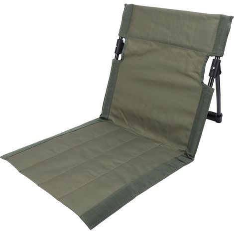 Chaise de plage avec support arrière réglable, pliable, portable, légère, respirante, pour camping, pêche en plein air, vert OD (1/5)