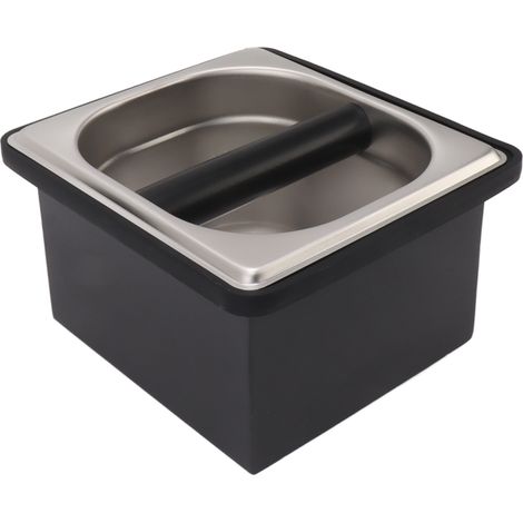 Tiroir à marc de café en caoutchouc avec récipient inox amovible pour bar à café (1/5)