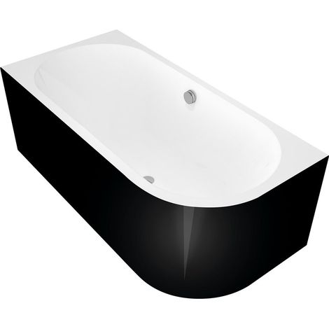 ASTRA L MONOLITH Baignoire asymétrique 160x75x60cm, Blanc/noir (1/5)