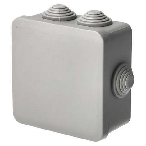 Boîte de dérivation étanche en saillie avec presse-étoupes, fermeture à clic 85×85×45 mm IP55, gris EDO TECHNIC (1/4)