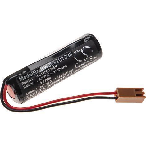 vhbw Batterie kompatibel mit Mitsubishi CR3-535M, CR3, M600, M500, CR2A, CR2-532M, CR2, CR1 Steuereinheit (2700 mAh, 3,6 V, Li-SOCl2)