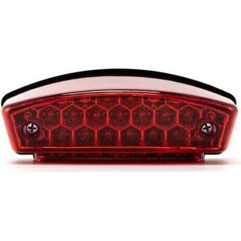 Feu arrière moto universel 12V 21 LED Moto Feu blanc de plaque d'immatriculation Feu arrière rouge de stop (B) (1/5)