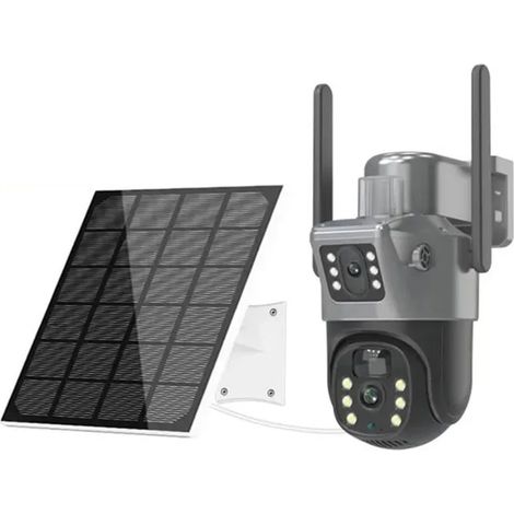 Camera Surveillance - 4K 8MP - Solaire Sans Fil - Détection Humaine PTZ - Résistante Aux Intempéries - Extérieur - 1 Pièce