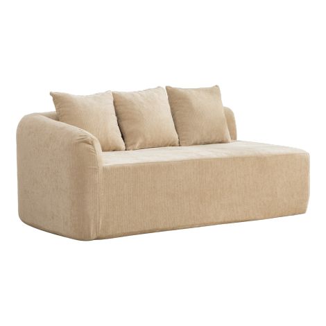 Canapé modulaire à compression en tissu chenille, garni de mousse haute résilience 30D. Facile à déplacer et doté d'une base antidérapante — idéal pour les salons et autres espaces. Kaki clair. (1/5)