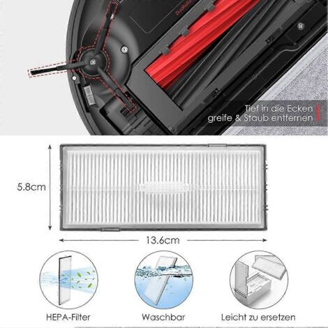 NALOOKAMIC Kit d'accessoires pour Roborock S8 Pro Ultra, pièces détachées pour aspirateur robot