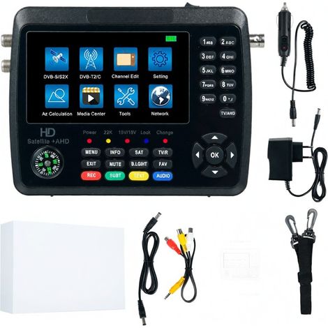 iBRAVEBOX V10 Finder Pro+ - Détecteur de signal satellite - Batterie 4000 mAh - Compatible avec les récepteurs DVB-S/S2/S2X/T/T2/C - Écran LCD 4,3 pouces (1/5)