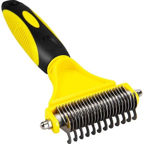 Peigne démêlant pour animaux, râteau démêlant double face, outils de toilettage pour chiens et chats (1/3)