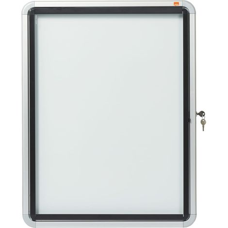 Nobo Vitrina Magnética Blanca Aluminio Vidrio 53x69x4,5 cm (1/4)